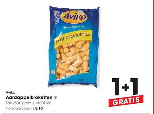 Aviko Aardappelkroketten 2500 gram 1+1 GRATIS