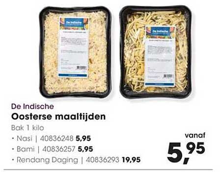 De Indische Oosterse maaltijden