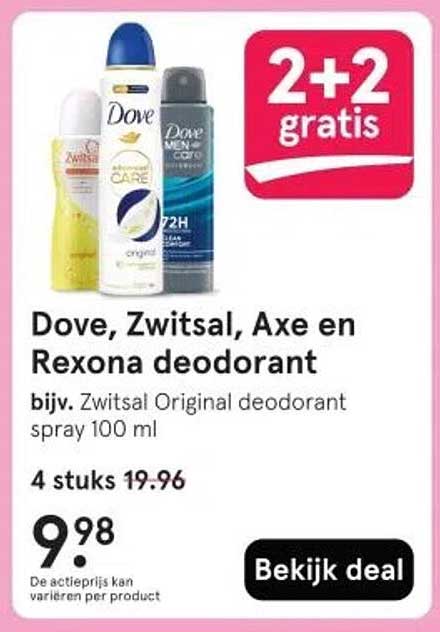 Dove, Zwitsal, Axe en Rexona deodorant