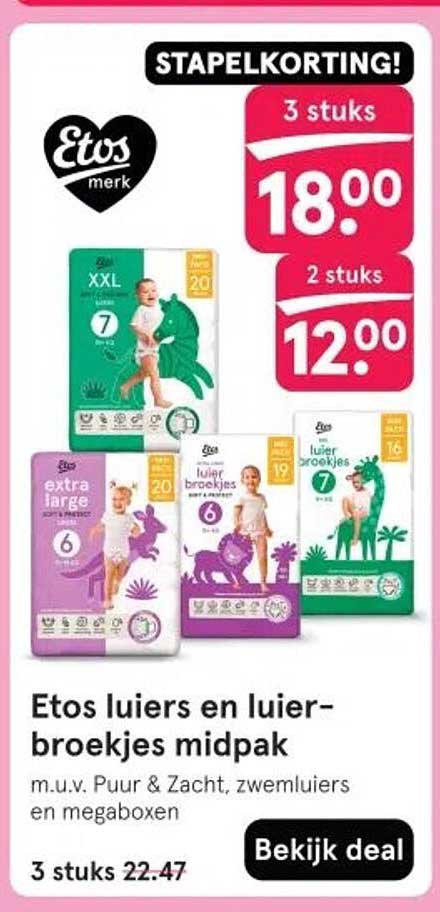 Etos luiers en luier-broekjes midpak