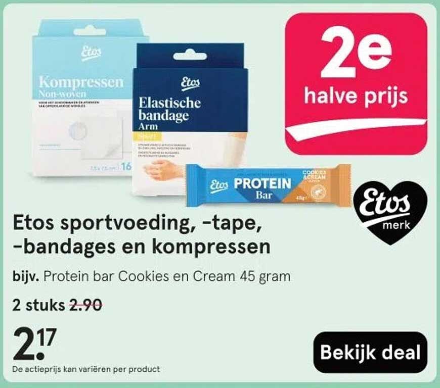 Etos sportvoeding, -tape, -bandages en kompressen