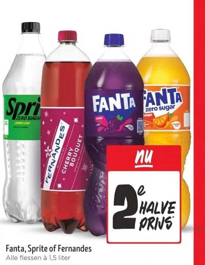Fanta, Sprite of Fernandes - Alle flessen à 1,5 liter