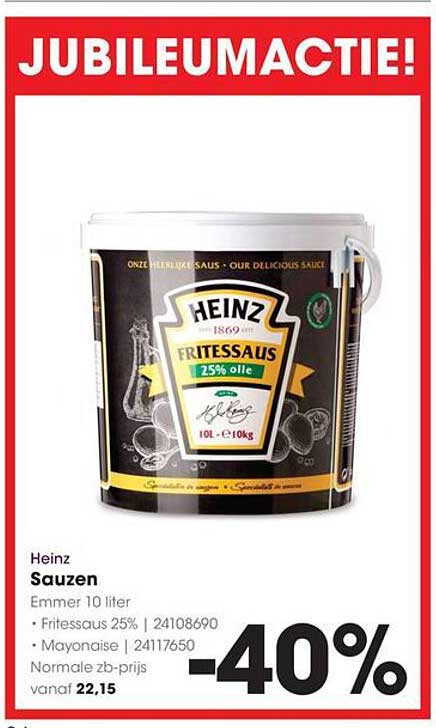 Heinz Fritessaus 25% olie 10L