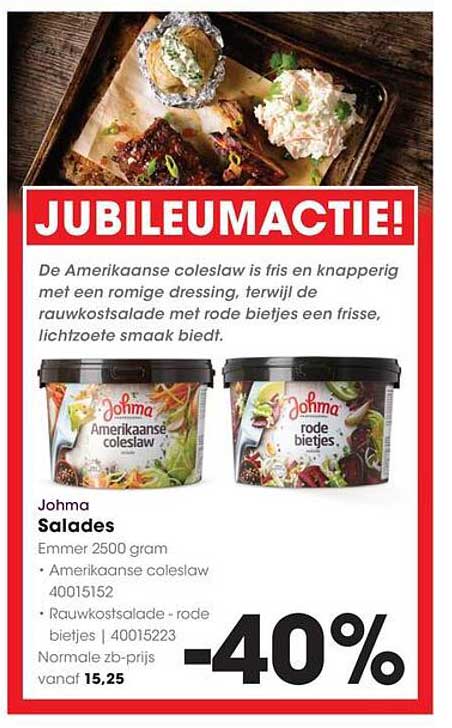 JUBILEUMACTIE! Johma Salades -40%