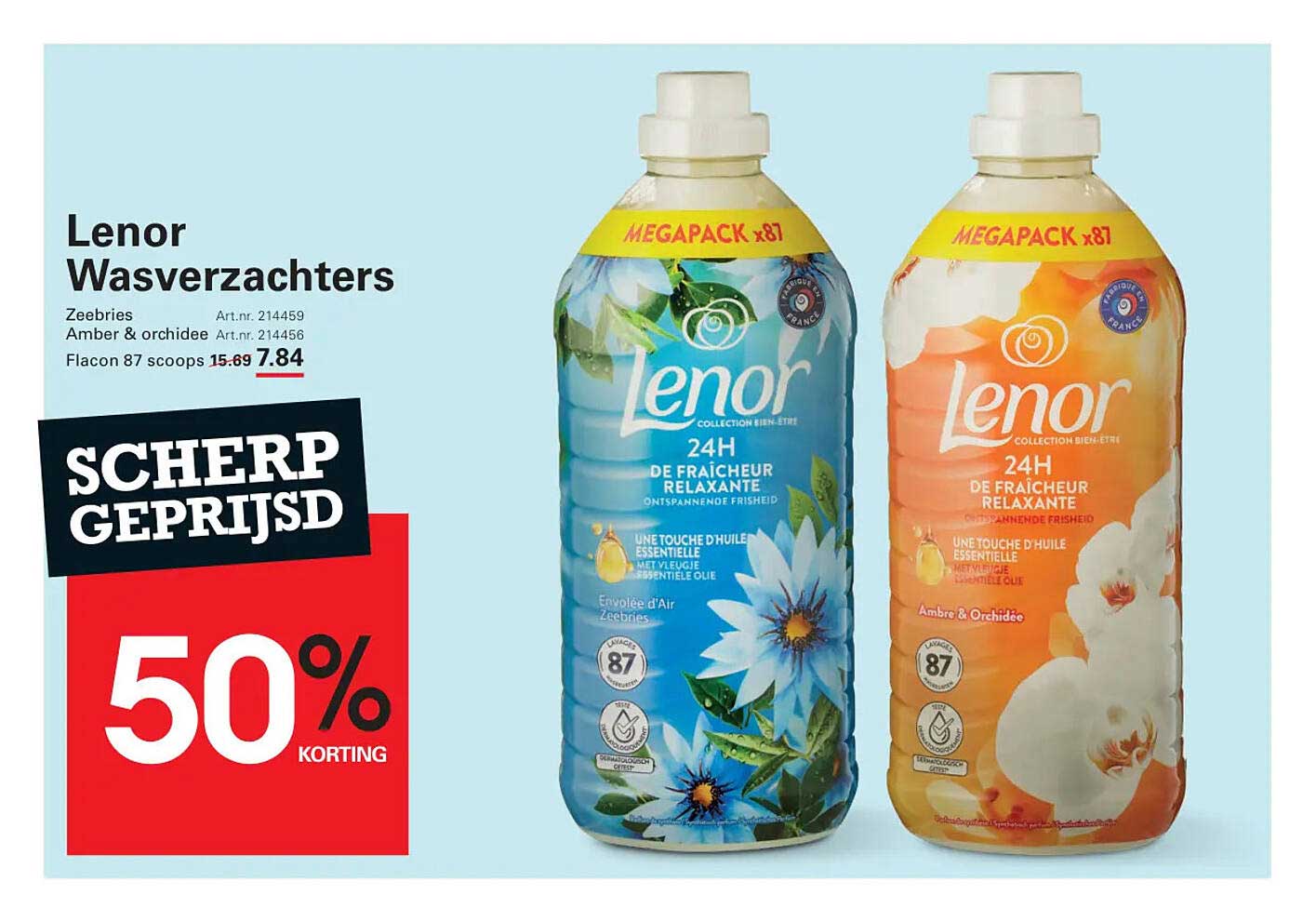Lenor Wasverzachters Zeebries & Amber & Orchidee - 50% Korting