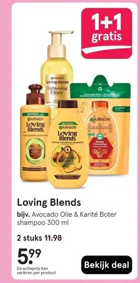 Loving Blends bijv. Avocado Olie & Karité Boter shampoo 300 ml