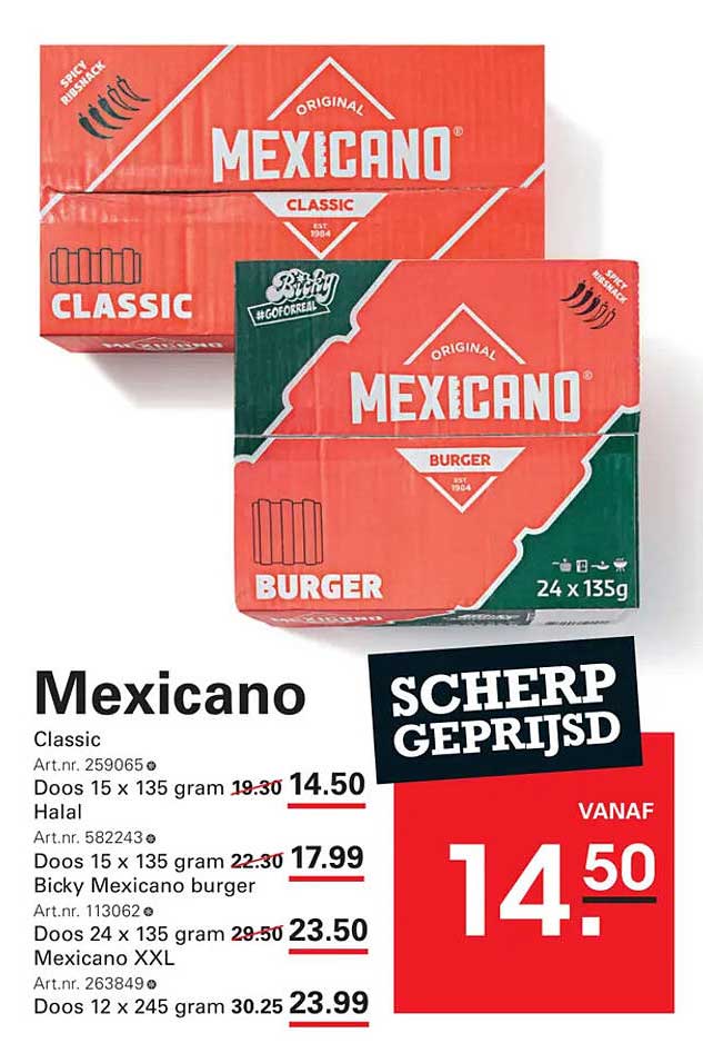 Mexicano Classic - Doos 15 x 135 gram