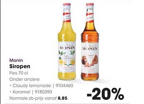 Monin Siropen Fles 70 cl -20%