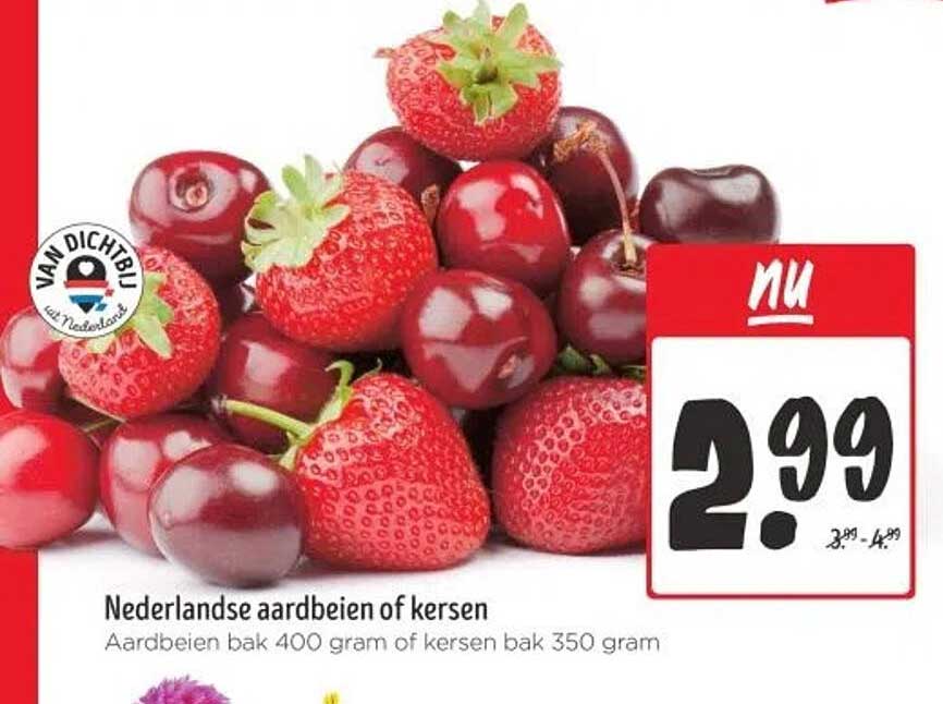 Nederlandse aardbeien of kersen