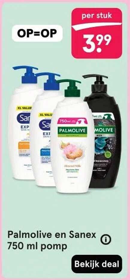 Palmolive en Sanex 750 ml pomp