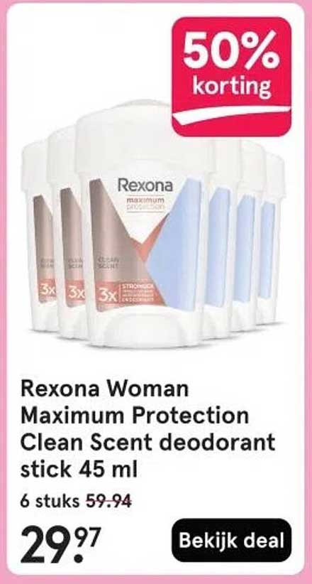 Rexona Woman Maximum Protection Clean Scent deodorant stick 45 ml