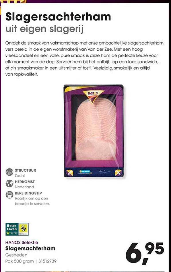 Slagersachterham uit eigen slagerij