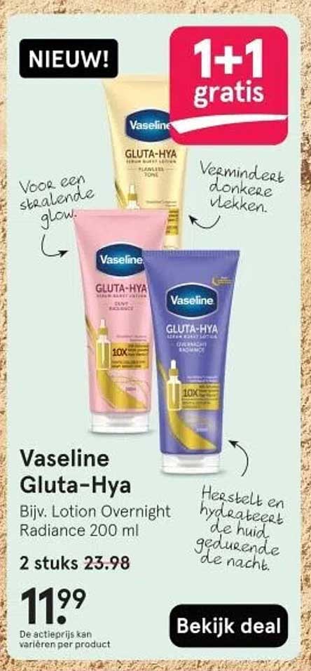 Vaseline Gluta-Hya Bijv. Lotion Overnight Radiance 200 ml