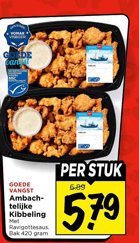GOEDE VANGST Ambachtelijke Kibbeling Met Ravigottesaus. Bak 420 gram