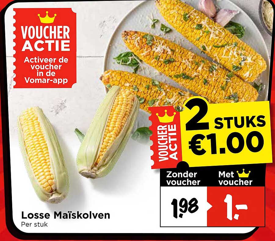 Losse Maïskolven per stuk 2 stuks €1.00