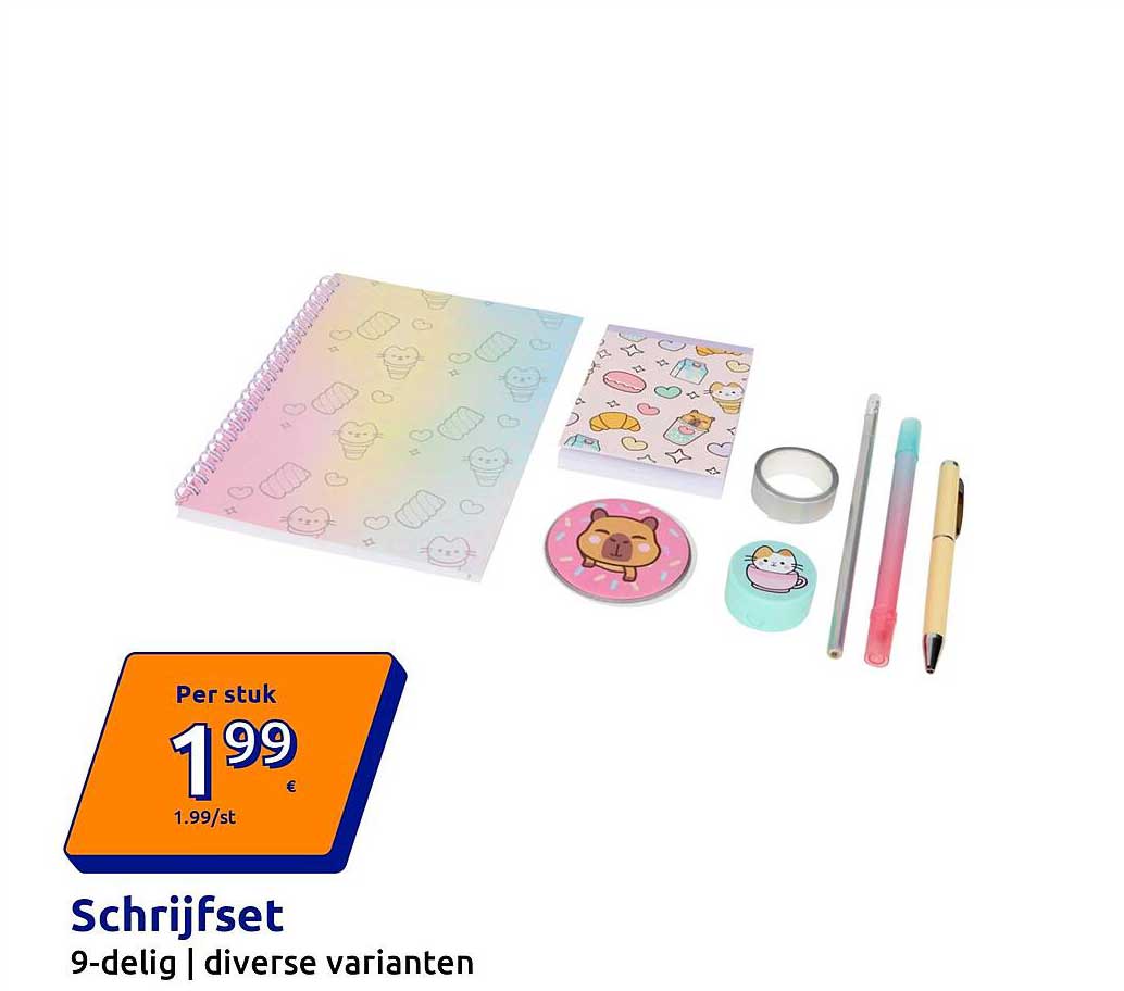 Schrijfset 9-delig | diverse varianten