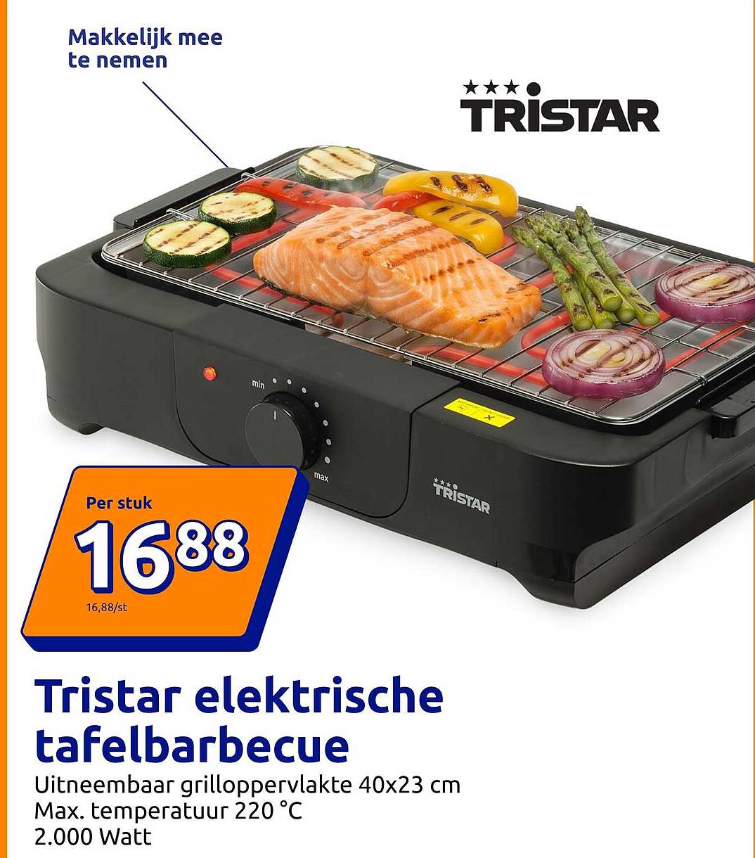 Tristar elektrische tafelbarbecue