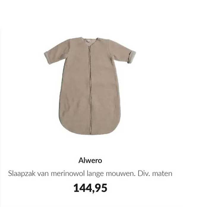 Alwero Slaapzak van merinowol lange mouwen. Div. maten