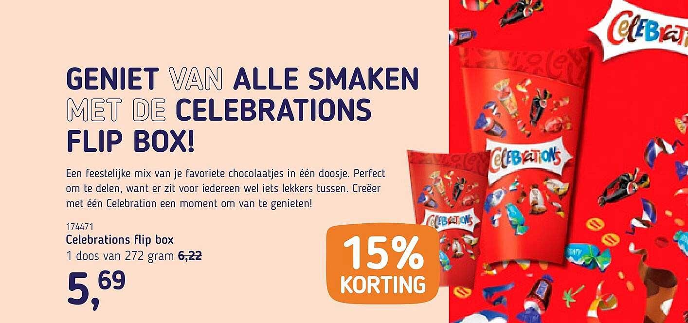 Celebrations Flip box 15% korting