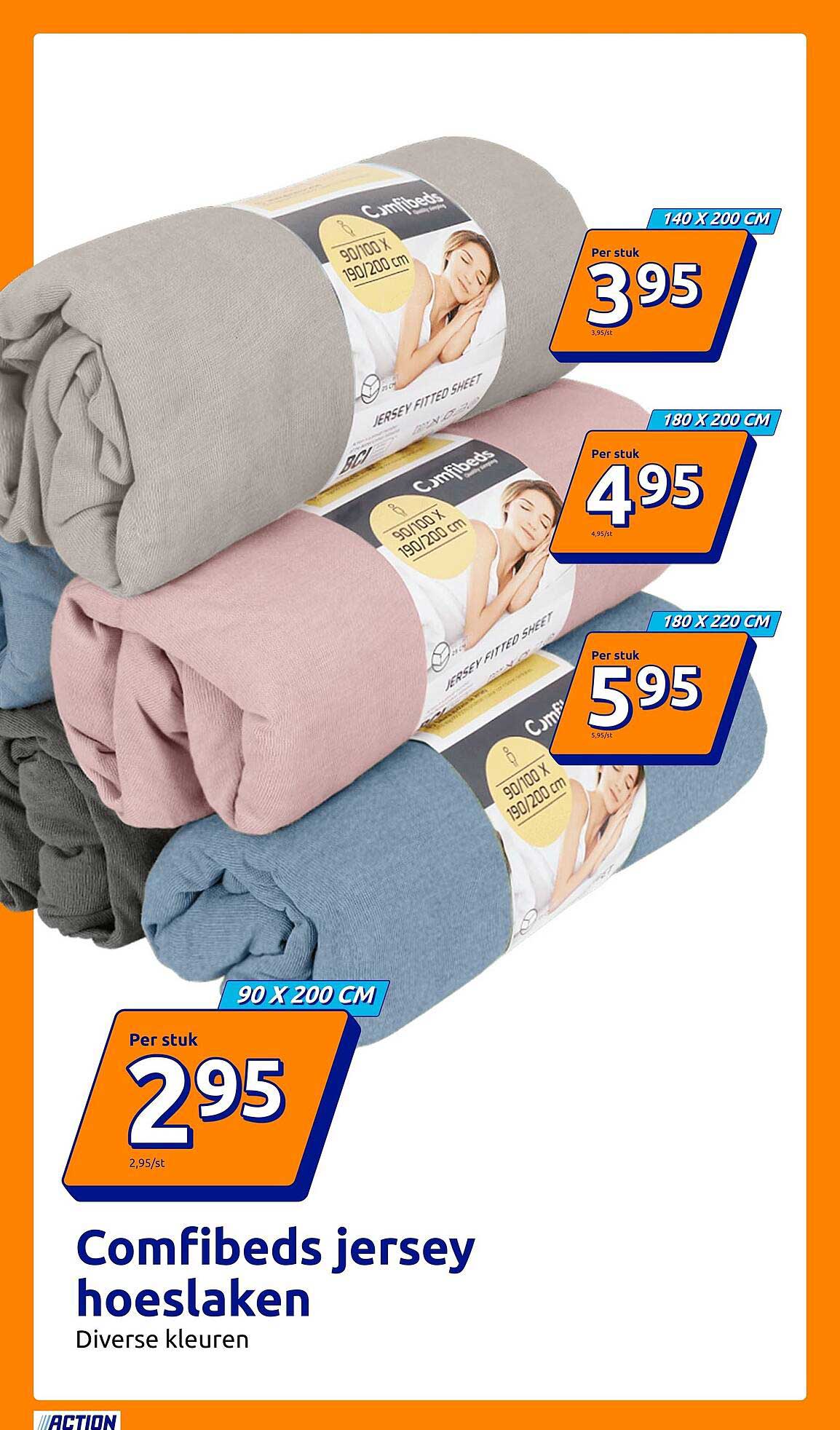 Comfibeds jersey hoeslaken Diverse kleuren