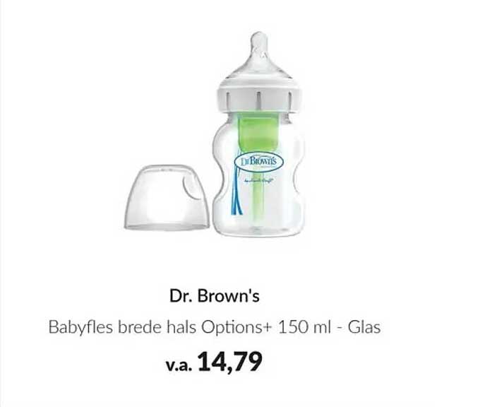 Dr. Brown's Babyfles brede hals Options+ 150 ml - Glas