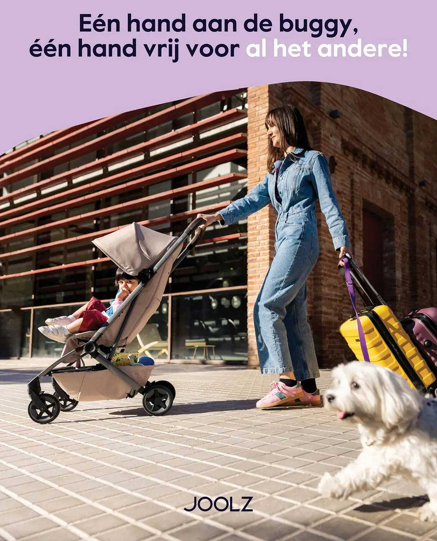 Eén hand aan de buggy, één hand vrij voor al het andere!