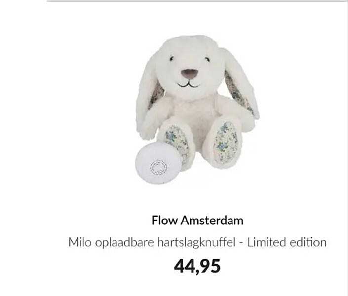 Flow Amsterdam Milo oplaadbare hartslagknuffel - Limited edition