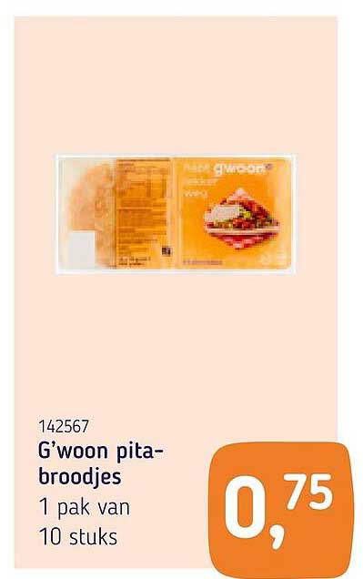 G'woon pita-broodjes 1 pak van 10 stuks