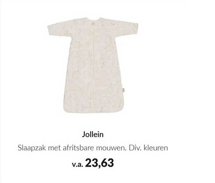 Jollein Slaapzak met afritsbare mouwen. Div. kleuren