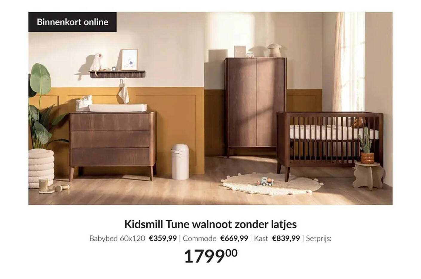 Kidsmill Tune walnoot zonder latjes