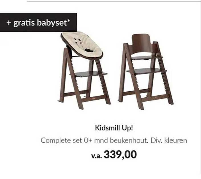 Kidsmill Up! Complete set 0+ mnd beukenhout. Div. kleuren + gratis babyset*