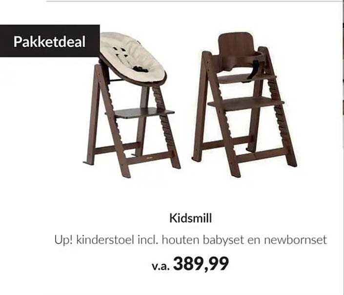 Kidsmill Up! kinderstoel incl. houten babyset en newbornset