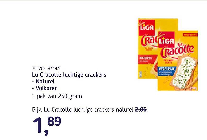 Lu Cracotte luchtige crackers • Naturel • Volkoren
