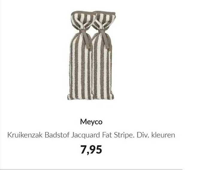 Meyco Kruikenzak Badstof Jacquard Fat Stripe. Div. kleuren