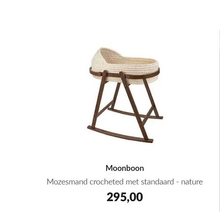 Moonboon Mozesmand crocheted met standaard - nature