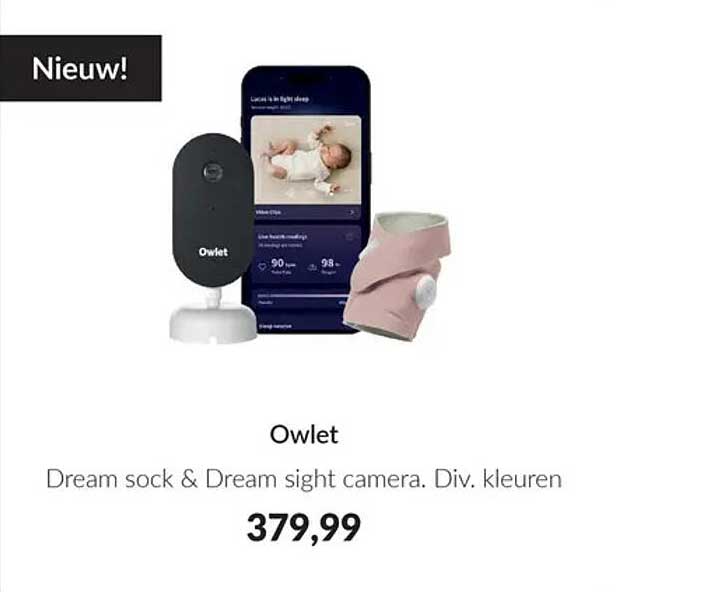 Owlet Dream sock & Dream sight camera. Div. kleuren