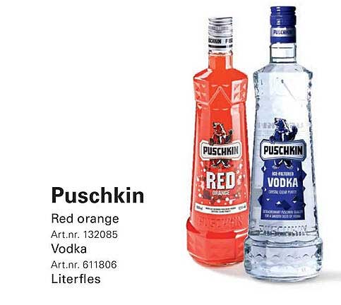 Puschkin Red orange Vodka Literfles
