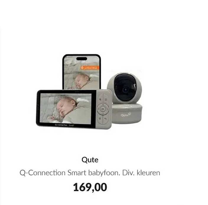 Qute Q-Connection Smart babyfoon. Div. kleuren
