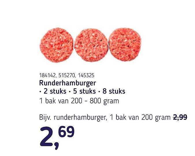 Runderhamburger • 2 stuks • 5 stuks • 8 stuks