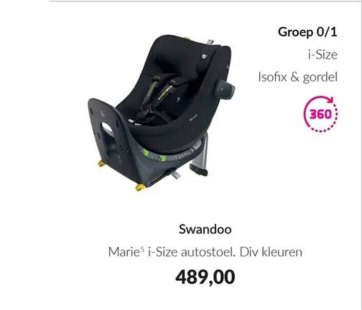 Swandoo Marie5 i-Size autostoel. Div kleuren