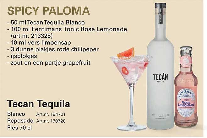 Tecán Tequila Blanco Reposado Fles 70 cl