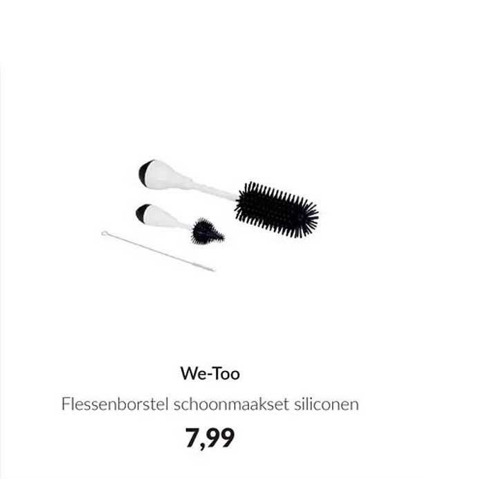 We-Too Flessenborstel schoonmaakset siliconen