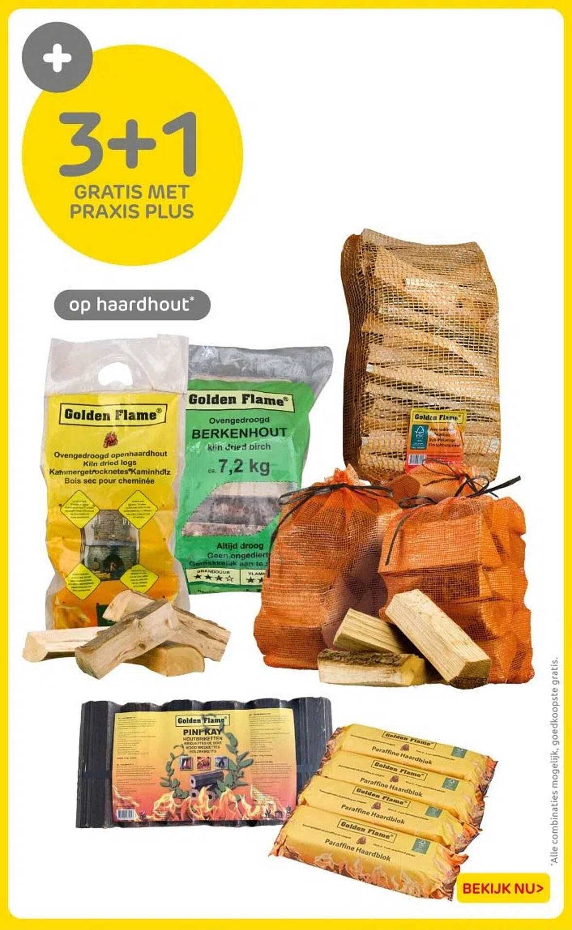3+1 GRATIS MET PRAXIS PLUS op haardhout