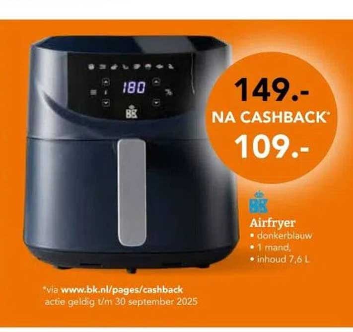 Airfryer donkerblauw - 7,6 L
