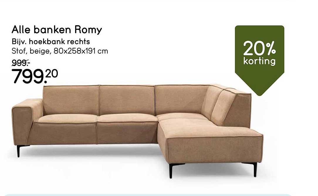 Alle banken Romy Bijv. hoekbank rechts