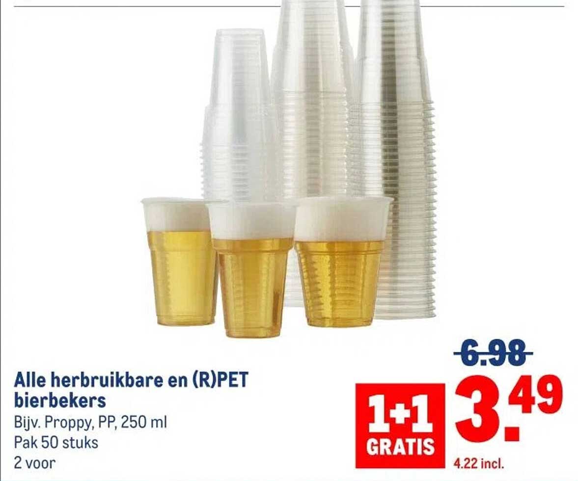 Alle herbruikbare en (R)PET bierbekers