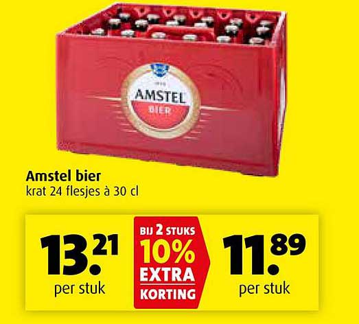 Amstel bier krat 24 flesjes à 30 cl