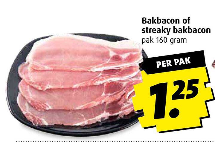 Bakbacon of streaky bakbacon pak 160 gram