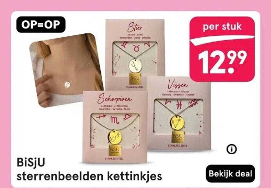BiSjU sterrenbeelden kettingjes