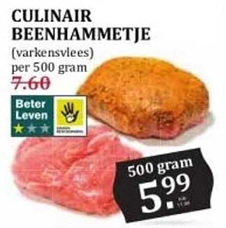 CULINAIR BEENHAMMETJE (varkensvlees) per 500 gram